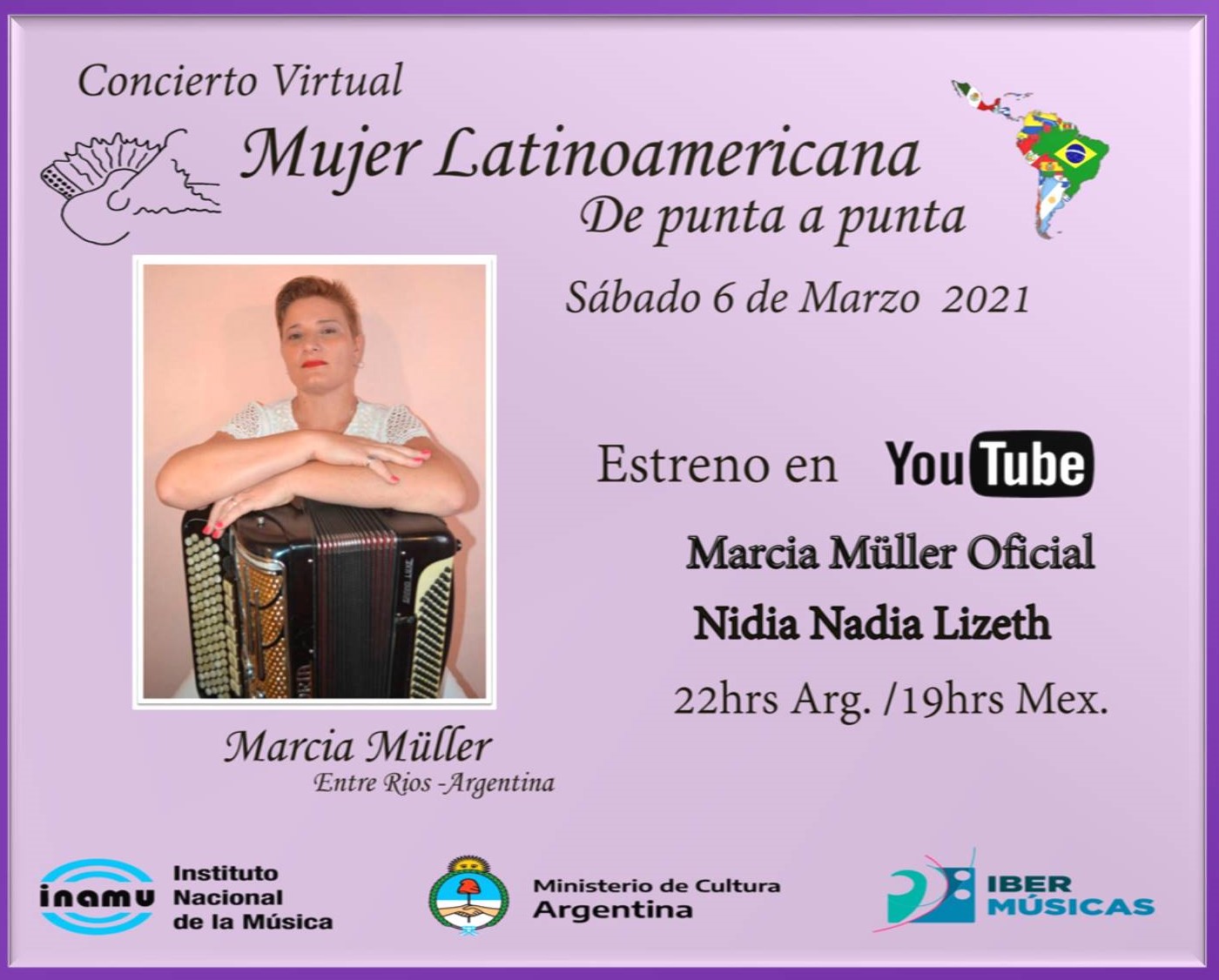 A artista argentina Marcia Müller e a mexicana Nadia Robles farão uma apresentação conjunta no marco de Mulher Latino-americana de ponta a ponta