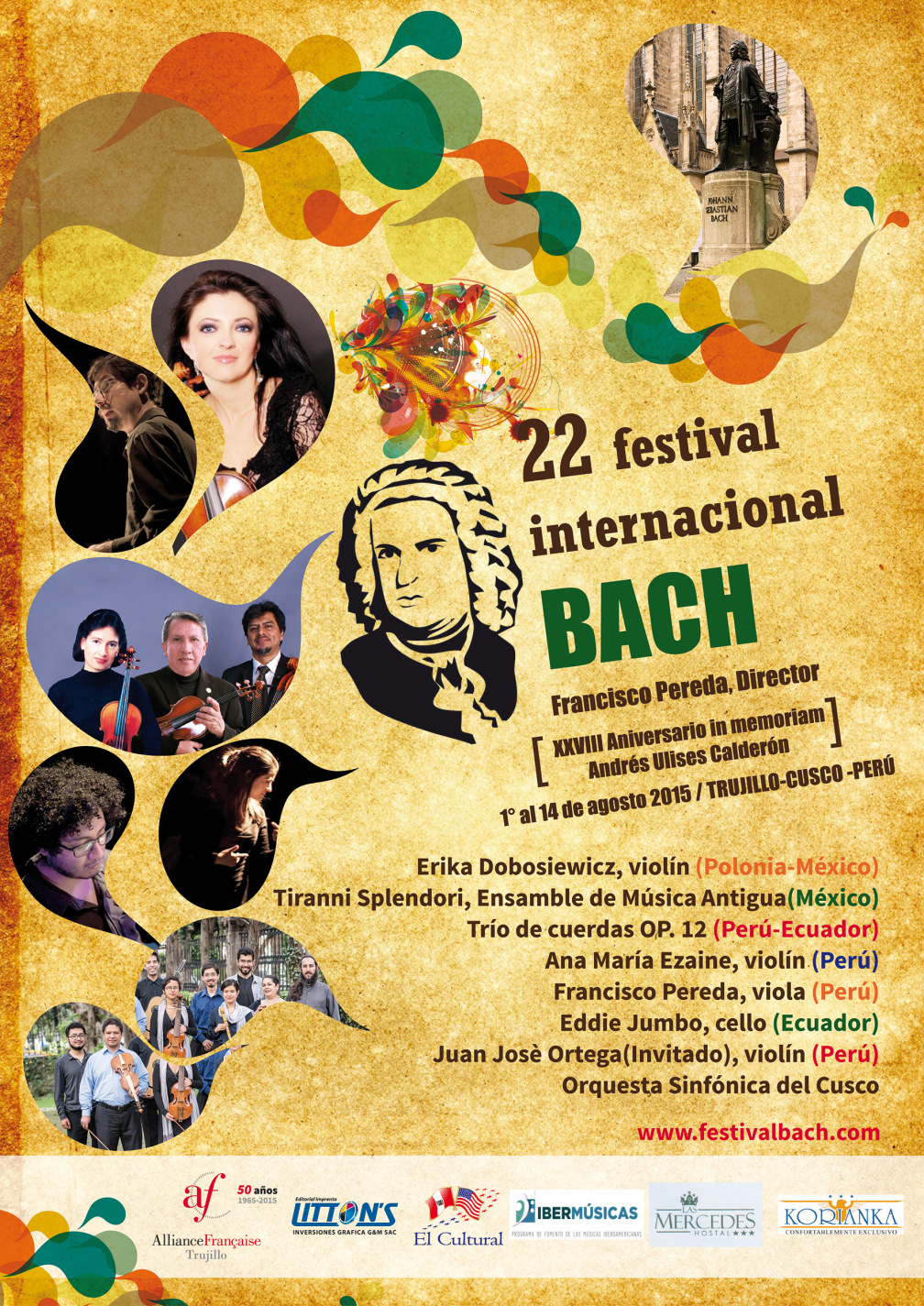 El ensamble Tiranni Splendori de México, se presentará en el XXII Festival Internacional Bach, de Trujillo, Perú