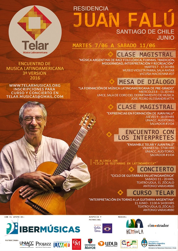 La tercera versión del ENCUENTRO DE MÚSICA LATINOAMERICANA TELAR de Chile inicia sus residencias artísticas con JUAN FALÚ entre los convocados
