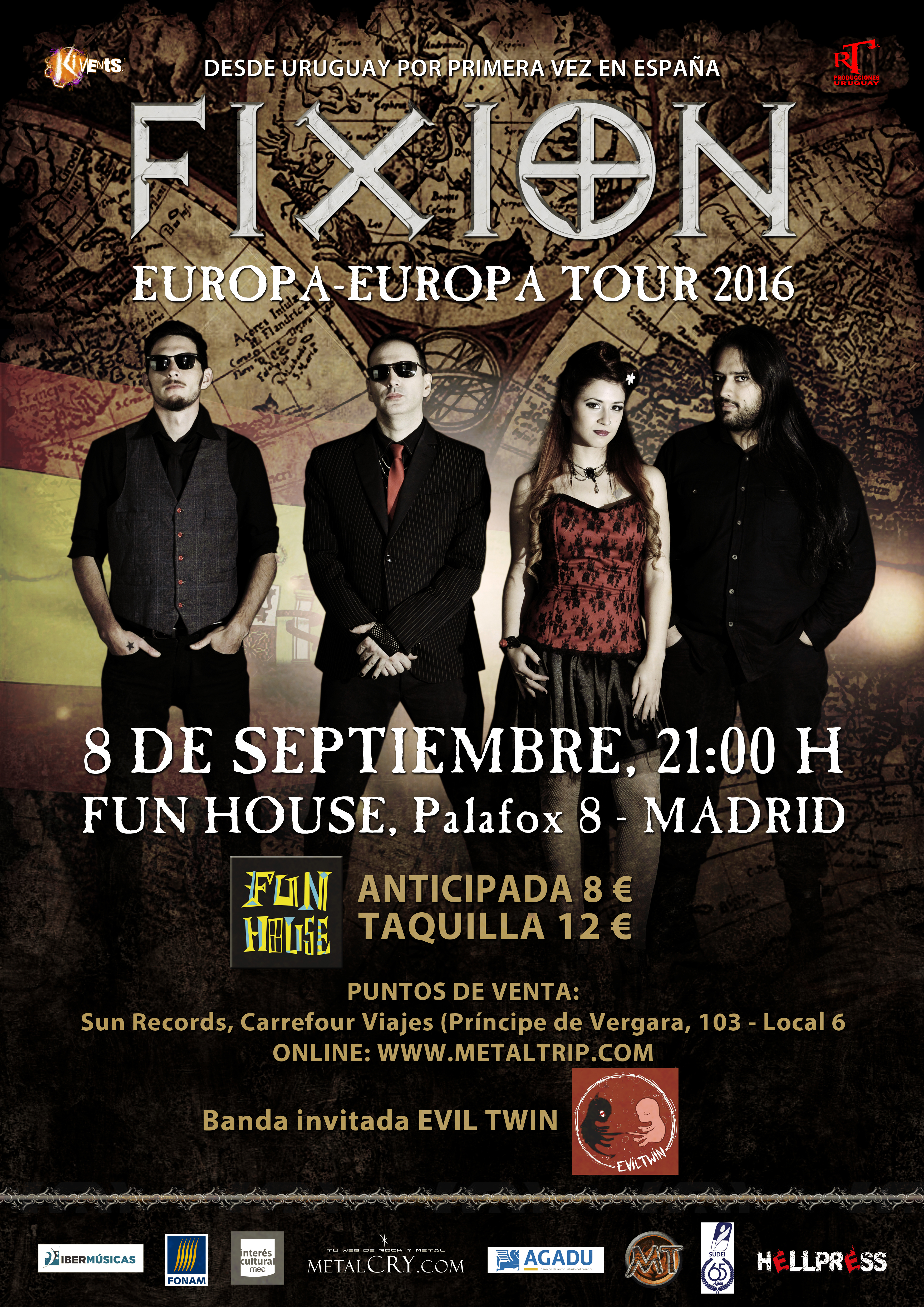 La banda uruguaya FIXION viaja a España para ser parte de la programación del WINDS OF ROCK FEST y a la vez presentarse en otros escenarios españoles.