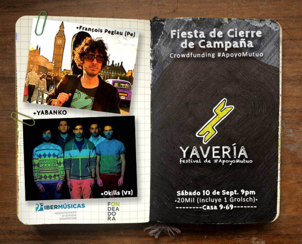 El cantautor peruano FRANCOIS PAGLAU se presentará en Bogotá, Colombia en el marco del SEXTO YAVERÍA, festival de apoyo mutuo