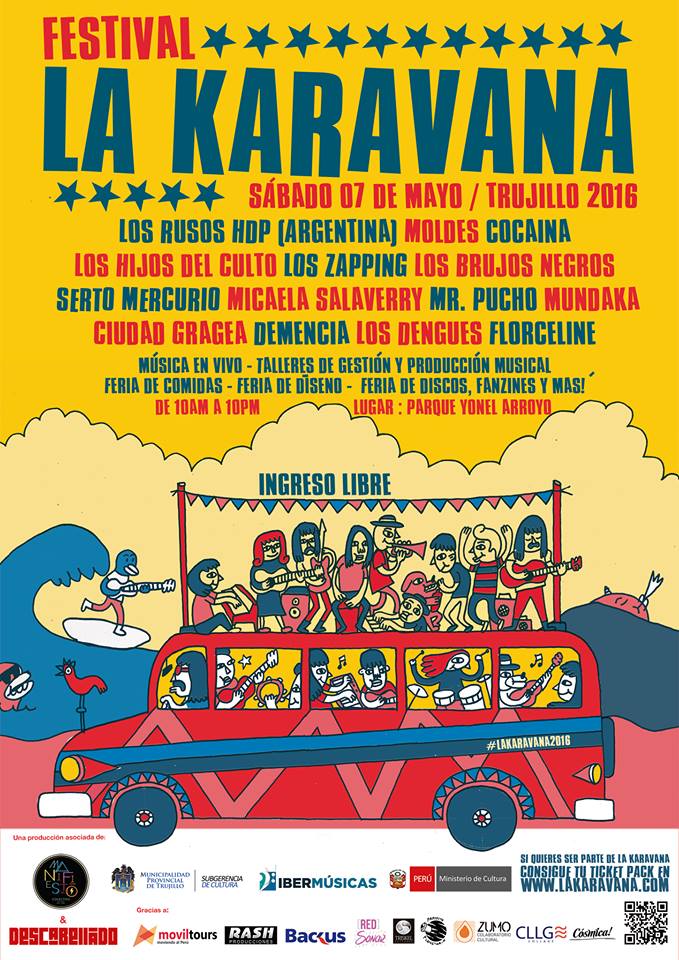 El festival itinerante LA KARAVANA DE LA TERRIBLE SOMBRA de Perú recibe en su programación a la banda argentina LOS RUSOS HDP