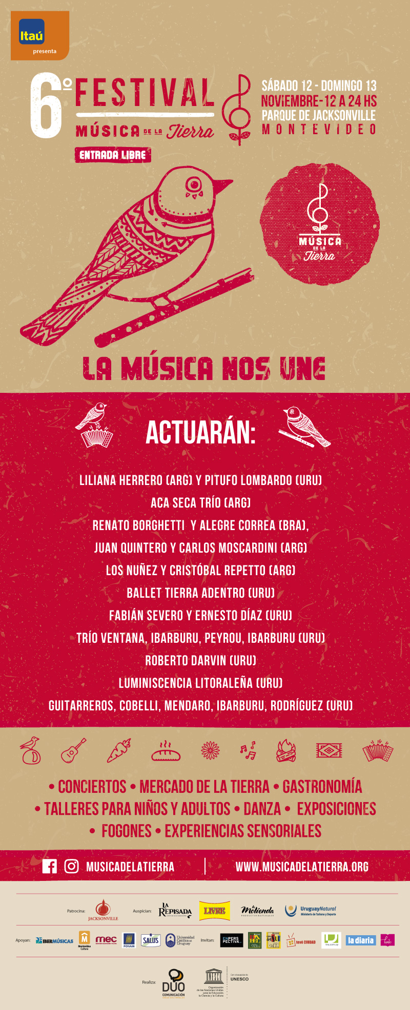 Con múltiples actividades se realizará durante dos días consecutivos en Montevideo, Uruguay el MERCADO MÚSICA DE LA TIERRA