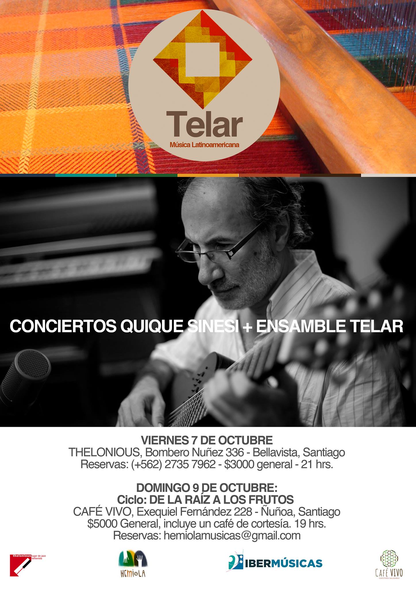 TELAR de Chile, inicia la tercera etapa de sus Residencias Creativas con la presencia del multiguitarrista y compositor Quique Sinesi