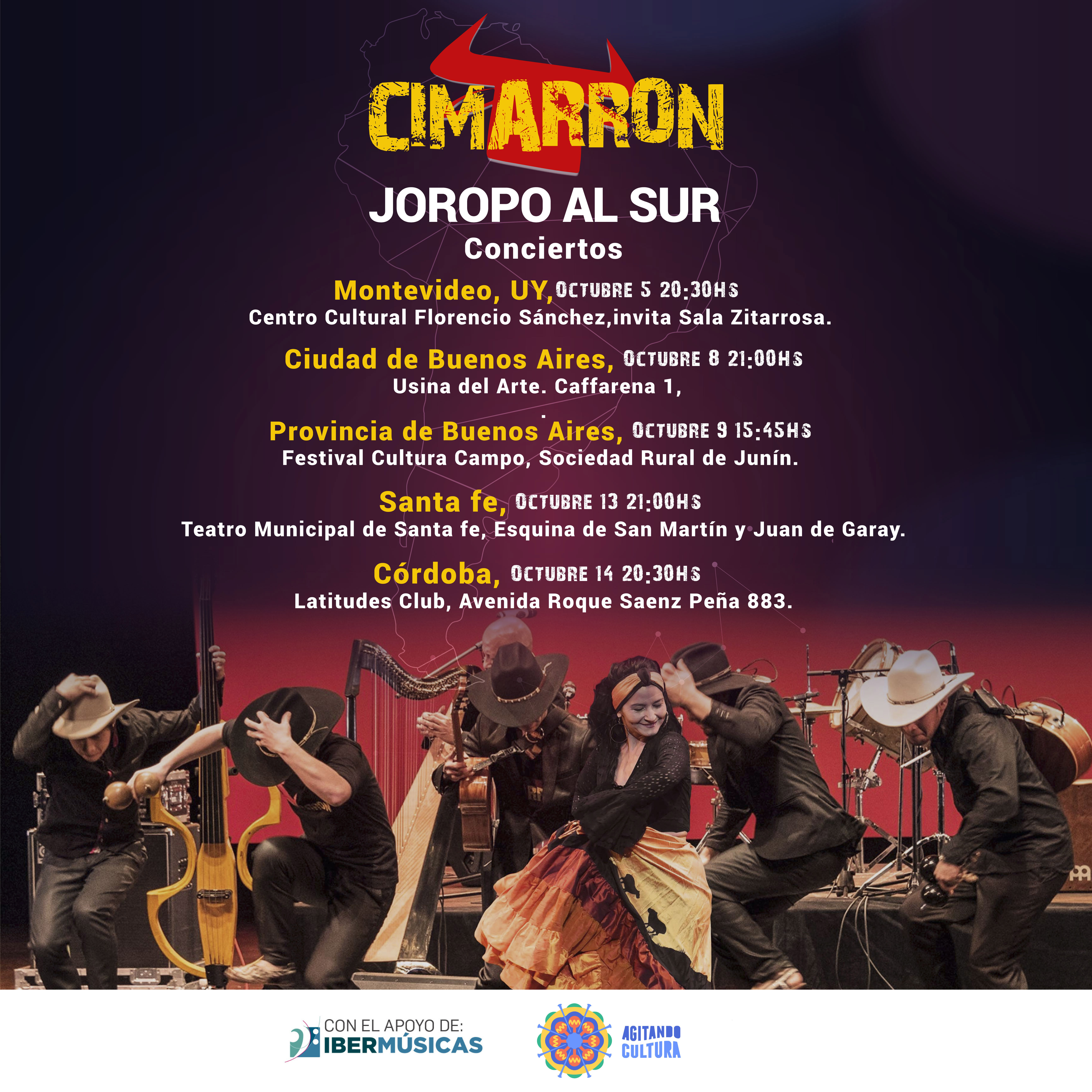 Con el apoyo de Ibermúsicas, el conjunto colombiano CIMARRÓN realiza su gira por Argentina y Uruguay