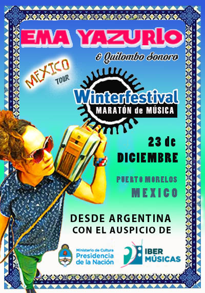EMA YAZURLO Y QUILOMBO SONORO viajan desde Argentina para presentarse en el WinterFestival de Puerto Morelos, México