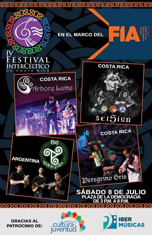 Bri Celtic Folk, el trío argentino de música celta, será parte de la programación del IV Festival Intercéltico de Costa Rica en el marco del FIA
