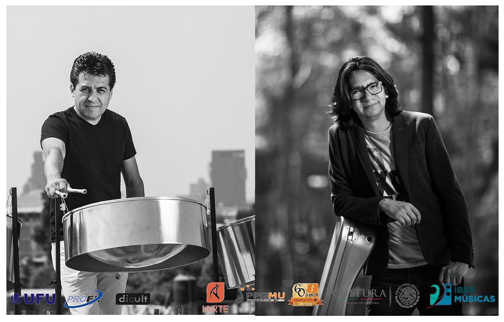 Juan Carlos Cirujeda, el gran maestro mexicano del steel drum realizará clínicas y conciertos en la Universidade Federal de Uberlândia, Minas Gerais, Brasil