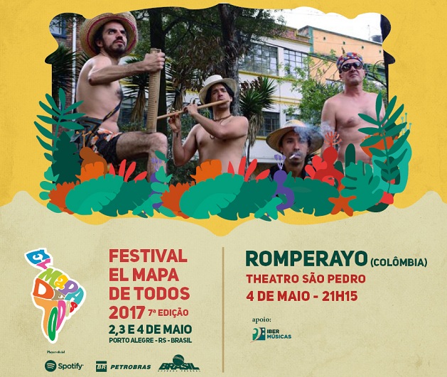 La 7ma edición del Festival EL MAPA DE TODOS, de Porto Alegre, Brasil, recibe en su programación a la banda psicotropical ROMPERAYO de Colombia