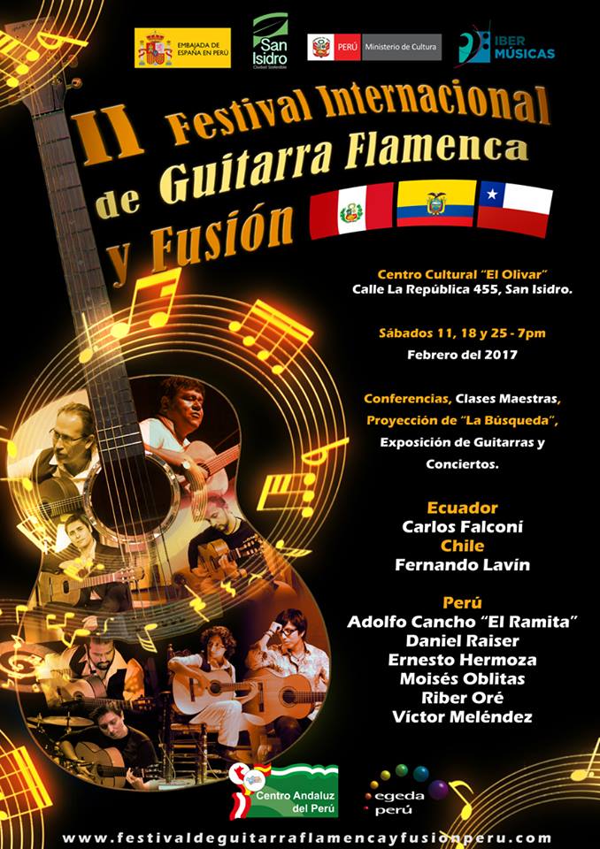 El 2do FESTIVAL INTERNACIONAL DE GUITARRA FLAMENCA Y FUSIÓN de Perú recibe en su programación al maestro chileno FERNANDO LAVÍN
