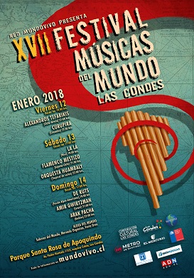 Se realizará en Chile una nueva edición del Festival Músicas del Mundo con la presencia de artistas de Chile, Perú, Israel, Austria y Colombia