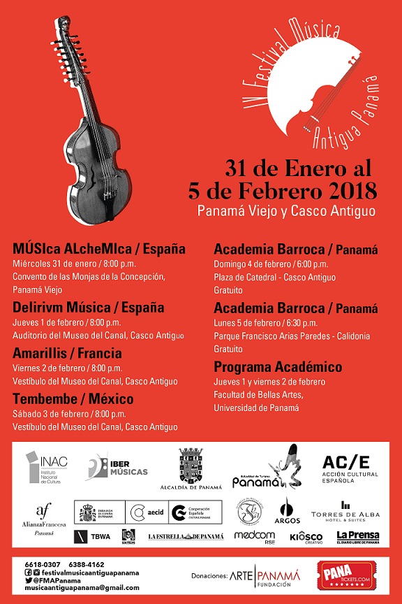 Se celebrará la IV edición del Festival Música Antigua Panamá con la presencia de la prestigiosa agrupación mexicana Tembembe Ensamble Continuo