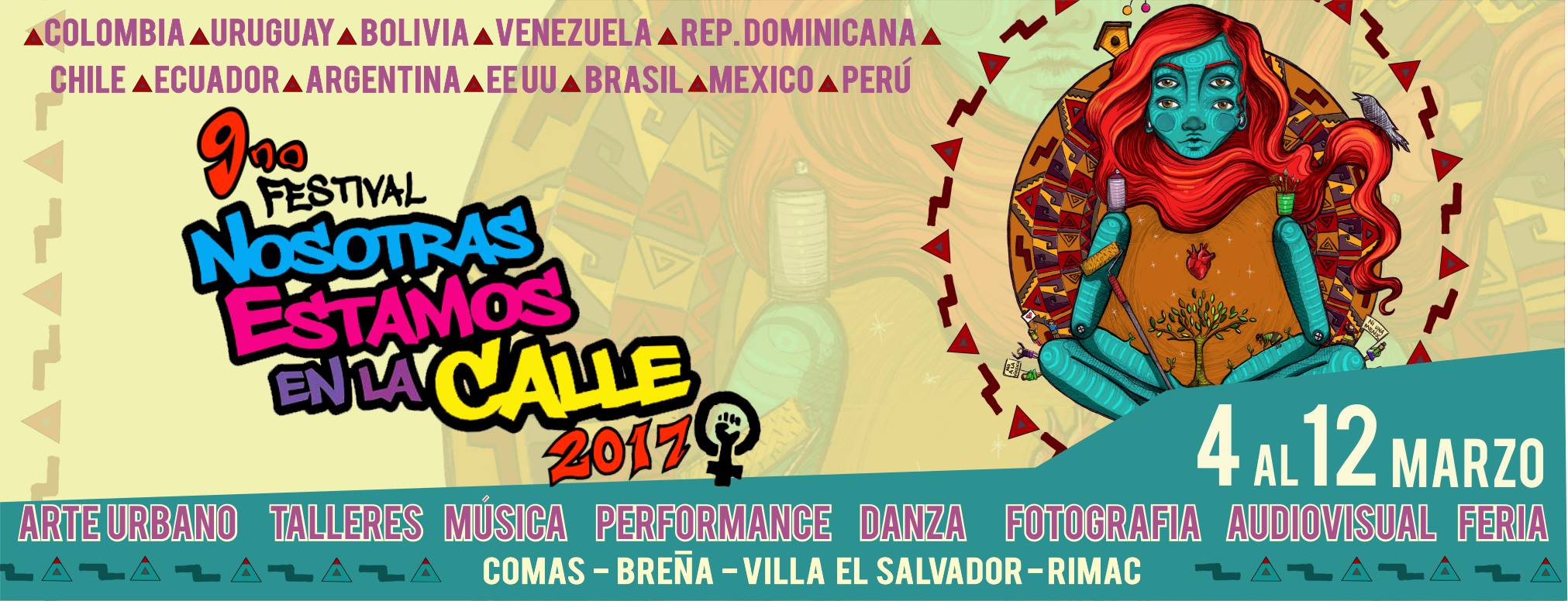 433	El 3er Festival Internacional de Música de Alturas (FIMA) de Perú recibirá en su programación a los artistas colombianos del Dueto Nocturnal	La música de alturas, casi tan vieja como las montañas mismas, es el lenguaje que comparten los distintos pueblos del mundo altiplánico, desde el himalaya asiático hasta los andes sudamericanos, pasando por los alpes, los pirineos europeos y el Atlas africano.  434	La 9na. edición del festival “Nosotras Estamos En La Calle” de Perú recibe en su programación a la cantante argentina de hip hop Sara Hebe	Dentro del marco de la celebración del Día Mundial de la Mujer, del 4 al 12 de marzo se realizará el 9vo. Festival “Nosotras Estamos en la Calle”, evento de cultura urbana y expresión femenina en el que confluyen arte urbano, graffiti, música, teatro y toda la fuerza femenina en las calles. Participarán artistas de Argentina, Colombia, Chile, Ecuador, Estados Unidos, México, Brasil, Venezuela, Bolivia, Uruguay, República Dominicana y Perú, quienes desarrollaran su arte en diferentes Barrios Culturales de Lima.