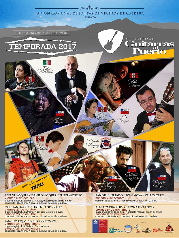 En la ciudad de Caldera, Chile se llevará a cabo una nueva edición del Festival Guitarras al Puerto