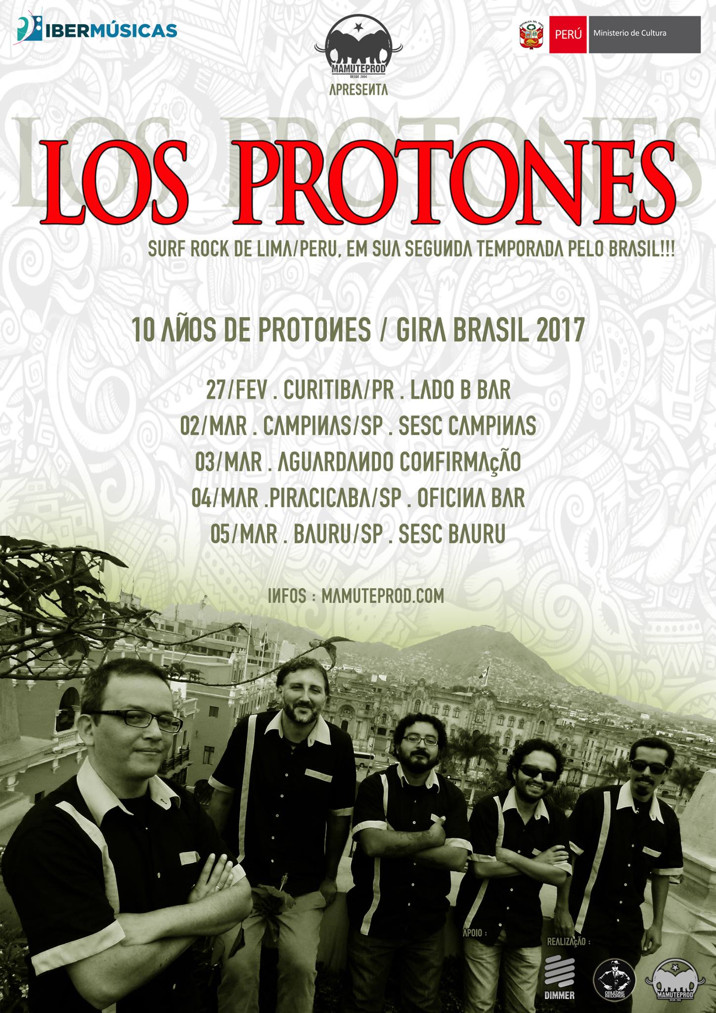 LOS PROTONES, la banda peruana de rock instrumental comienza su segunda gira por Brasil