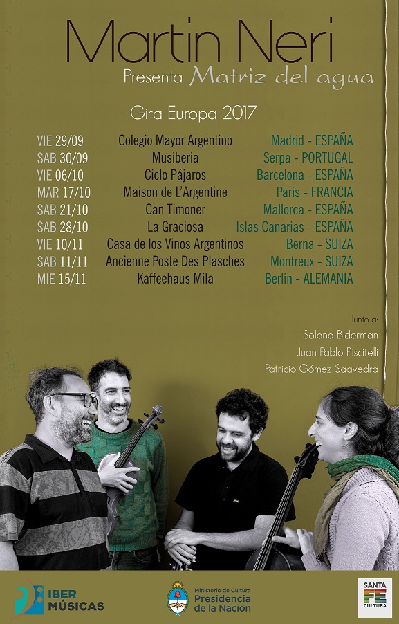 El compositor argentino Martín Neri lleva su gira “Matriz del Agua” en distintos escenarios de europea