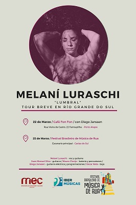 La cantante y poeta uruguaya Melaní Luraschi lleva sus canciones al sur de Brasil