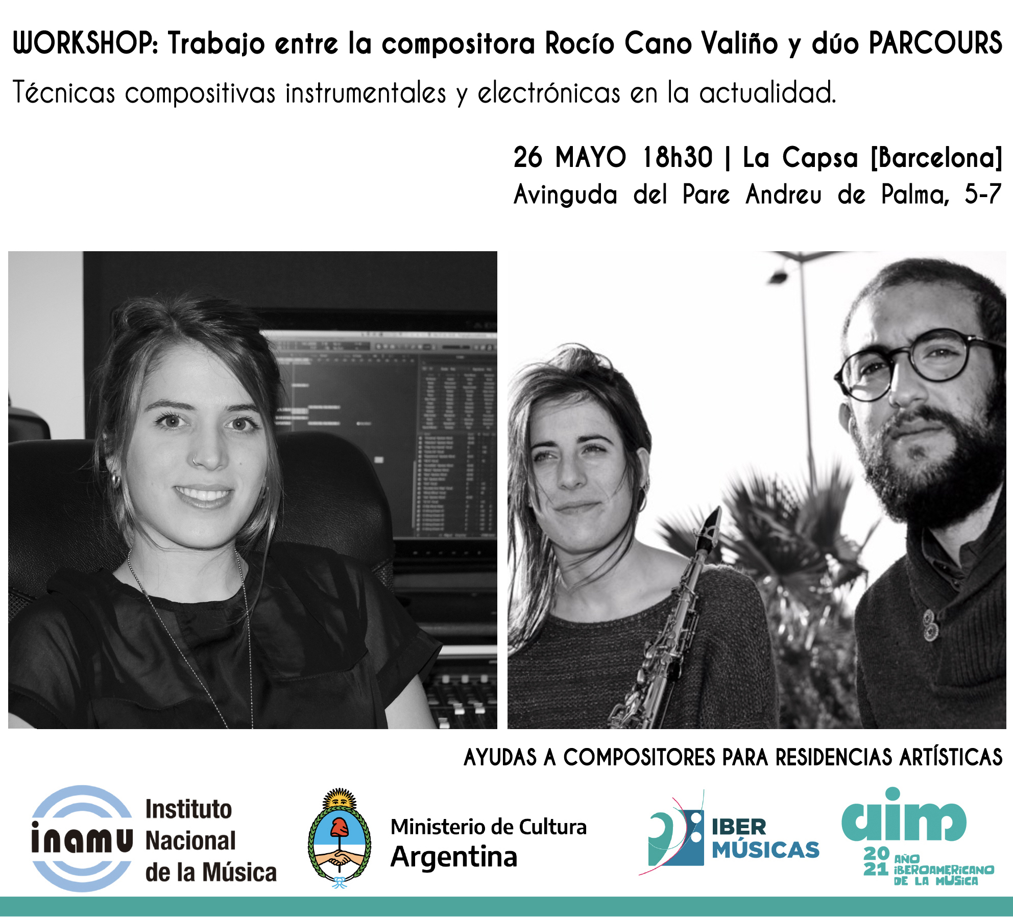 Rocío Cano Valiño, da Argentina, inicia sua residência criativa com o Dúo Parcours de España