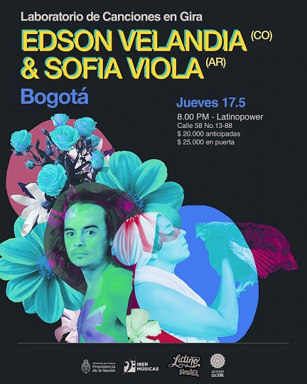 La cantautora argentina Sofía Viola y el compositor colombiano Edson Velandia compartirán escenarios en el marco del Laboratorio de Canciones en Gira