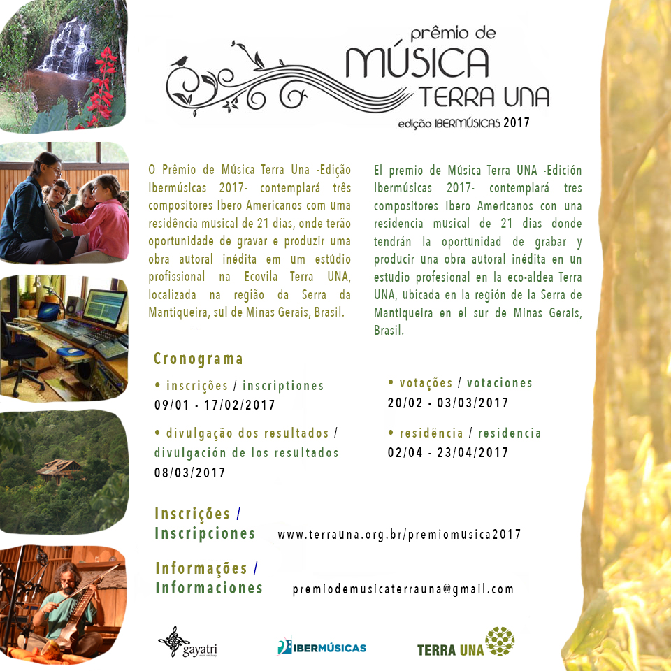 TERRA UNA de Brasil, lanza su convocatoria 2017 destinada a compositores de los once países de Ibermúsicas