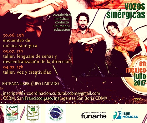 El dúo brasileño Vocez Sinérgicas viajará a México para realizar talleres y conciertos