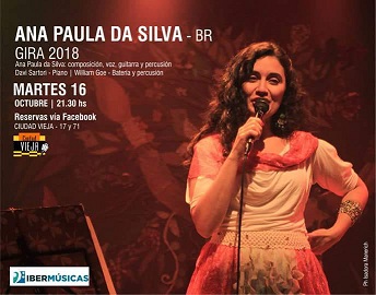 La cantora y compositora brasileña Ana Paula Da Silva inicia una gira que la llevará por escenarios de Argentina, Chile y Uruguay