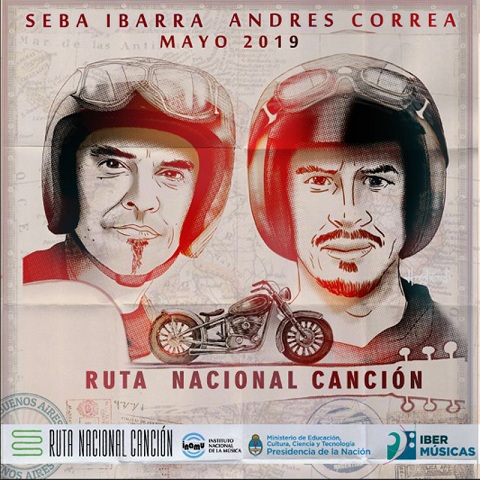 Andrés Correa de Colombia y Seba Ibarra de Argentina emprenderán juntos una gira por escenarios de Argentina y Chile dentro del ciclo Ruta Nacional Canción