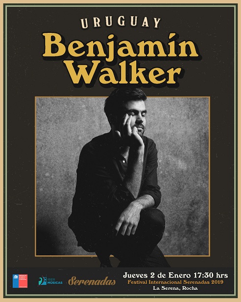 El ascendente cantautor chileno Benjamín Walker se presentará en el “Festival Serenadas” de Uruguay