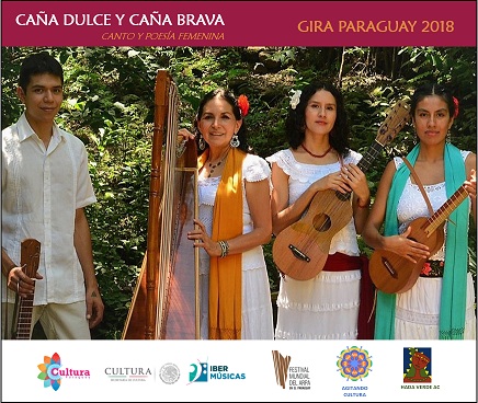Desde México, la agrupación Caña Dulce y Caña Brava lleva el Son Jarocho a la undécima edición del Festival Mundial del Arpa de Asunción del Paraguay