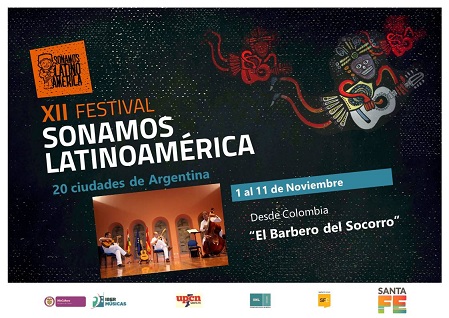 El trío acústico instrumental de Colombia El Barbero del Socorro especialmente dedicado al Tiple Colombiano y a la música de Los Andes Colombianos, se presentará en numerosos escenarios de Argentina en el marco del Festival Sonamos Latinoamérica