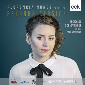 La cantautora uruguaya Florencia Núñez realizará un concierto en la Sala Argentina del CCK en Buenos Aires, Argentina