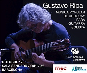 El guitarrista uruguayo Gustavo Ripa viajará a Catalunya para presentarse en el Centre Cívic Parc Sandaru de Barcelona