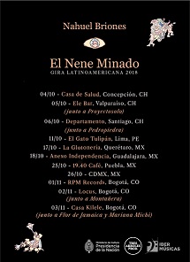 El músico argentino Nahuel Briones comienza una gira que lo llevará por importantes ciudades de Chile, Perú, México y Colombia