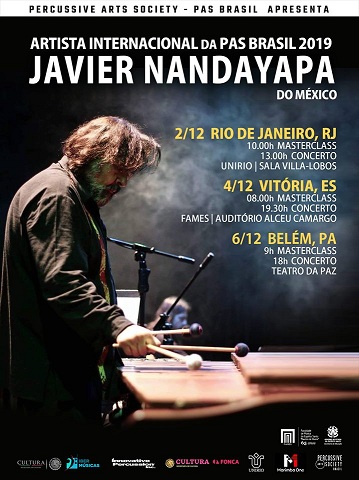 El marimbista mexicano Javier Nandayapa continúa su gira llegando ahora a Brasil