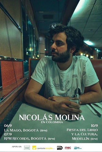 El joven y promisorio músico uruguayo Nicolás Molina viaja a Colombia para presentarse en escenarios de Medellín y Bogotá