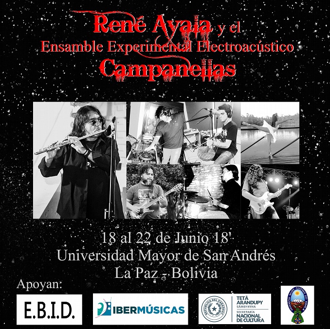 Desde Paraguay, René Ayala y el Ensamble Experimental Electro Acústico Campanellas llevan su propuesta a la Universidad Mayor de San Andrés en Bolivia