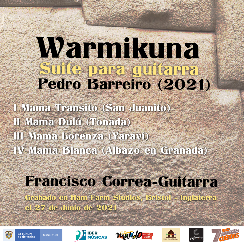 O guitarrista colombiano Francisco Correa estreia a Suíte Warmikuna criada pelo compositor equatoriano Pedro Barreiro