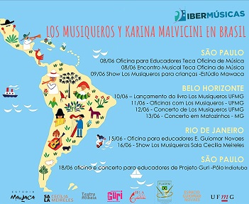 El grupo argentino Los Musiqueros, especialmente dedicado a la música infantil, emprende una extensa gira por Brasil organizada por Estúdio Mawaca