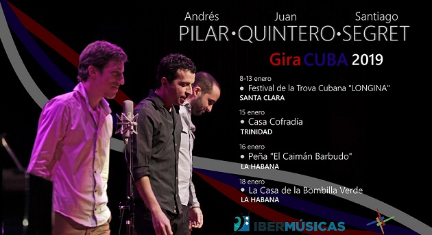El trío de folclore argentino Quintero-Pilar-Segret, lleva su propuesta a diversos escenarios y festivales de Cuba