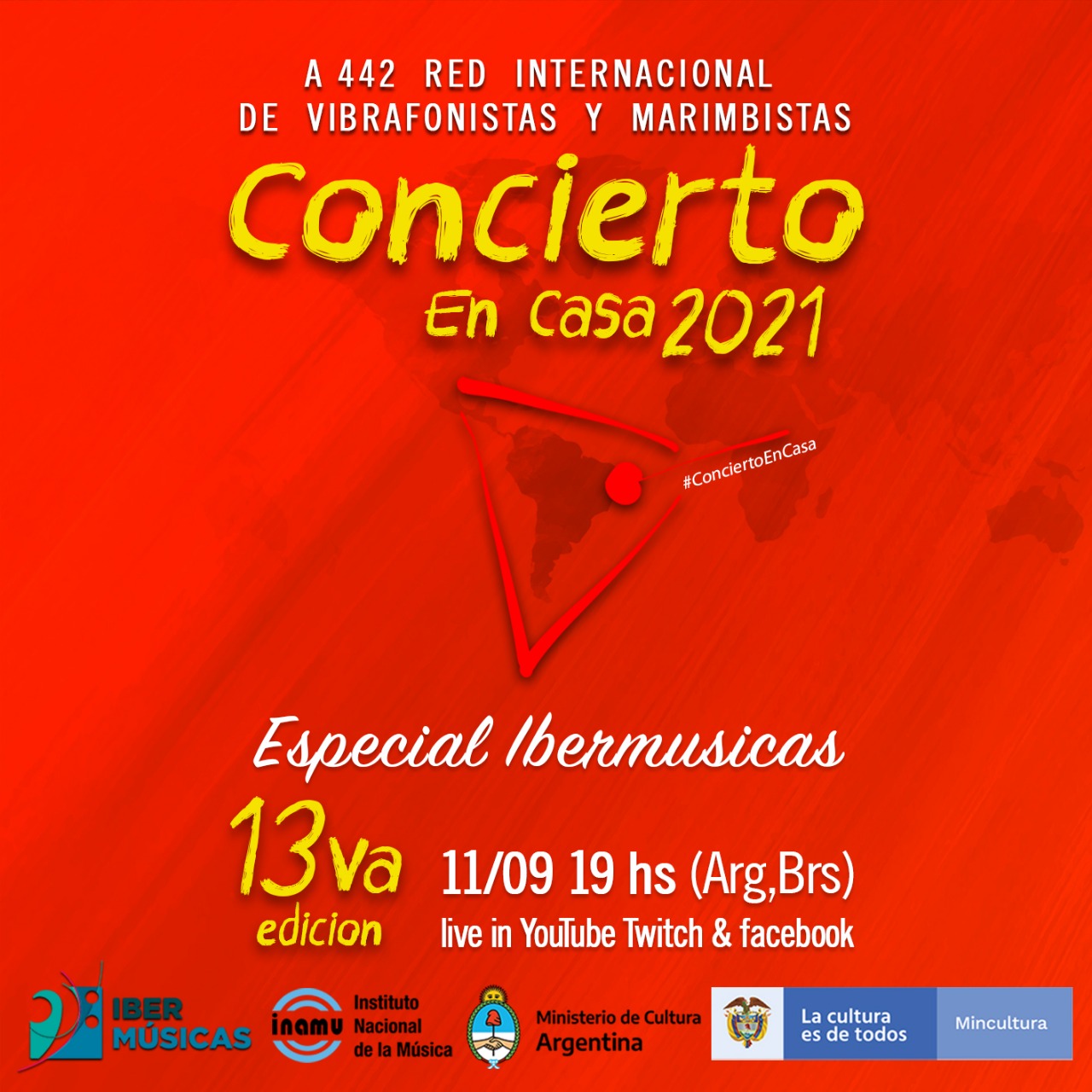 A442, Rede Internacional de Marimbistas e Vibrafonistas realizará durante o mês de setembro duas novas emissões de seus concertos