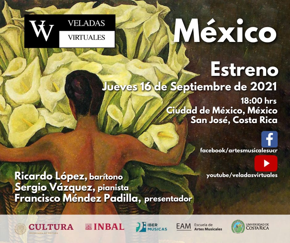 Do México e da Costa Rica chega a última das três “Veladas Virtuais”, neste caso inteiramente dedicada à música vocal de autores mexicanos