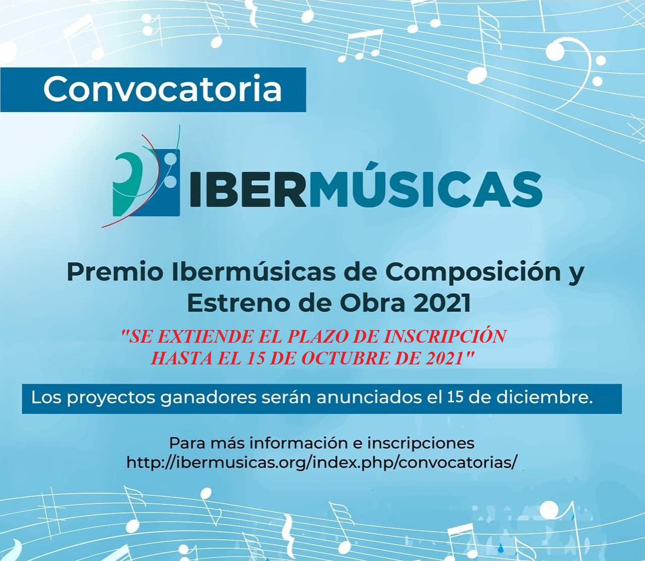 A data de encerramento das nossas convocatórias é prorrogada até 15 de outubro