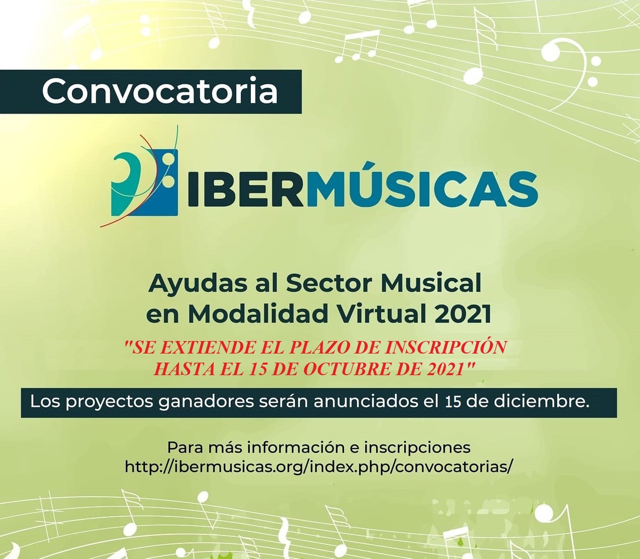 Se prorroga, hasta el 15 de octubre, la fecha de cierre de nuestras convocatorias