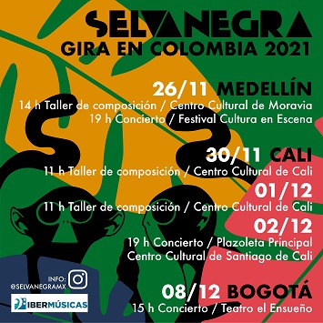 O grupo mexicano Selvanegra continua sua turnê em várias cidades da Colômbia