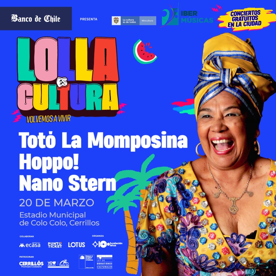 La gran artista colombiana Totó La Momposina se presentará en Chile en el marco del Festival Lollapalooza