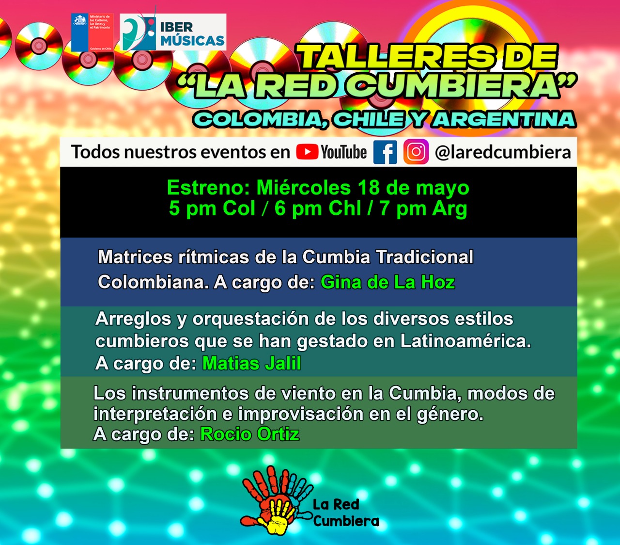 Já se encontram disponíveis os vídeos das três oficinas da Rede Cumbiera