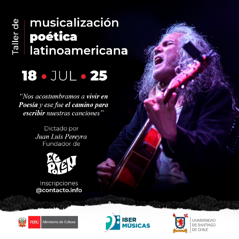 O músico peruano Juan Luis Pereyra viajará ao Chile para oferecer uma série de oficinas sobre musicalização poética latino-americana