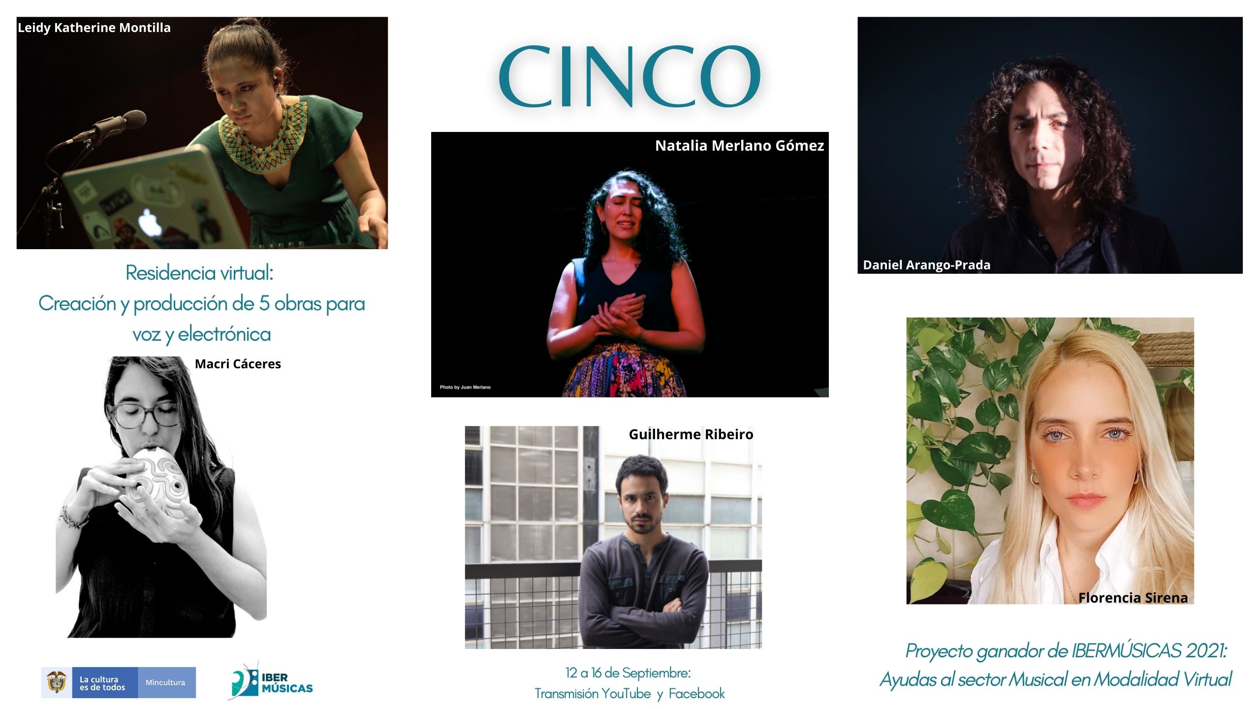 Natalia Merlano Gómez da Colômbia apresenta “Cinco – Residência Virtual”, criação e produção de cinco obras para voz e eletrônica