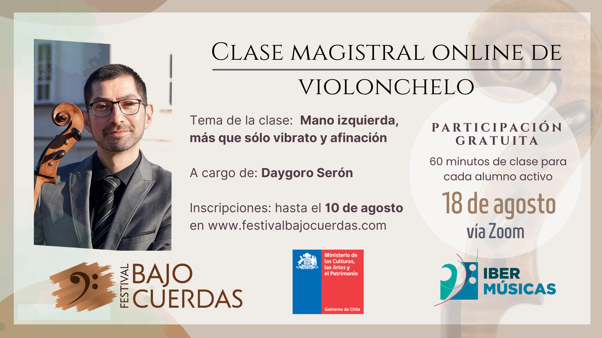 O Festival chileno Bajo Cuerdas continua com novas masterclasses