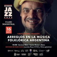 O músico argentino Carlos Aguirre viajará de seu Paraná natal para participar do Equador Jazz 2022, na cidade de Quito
